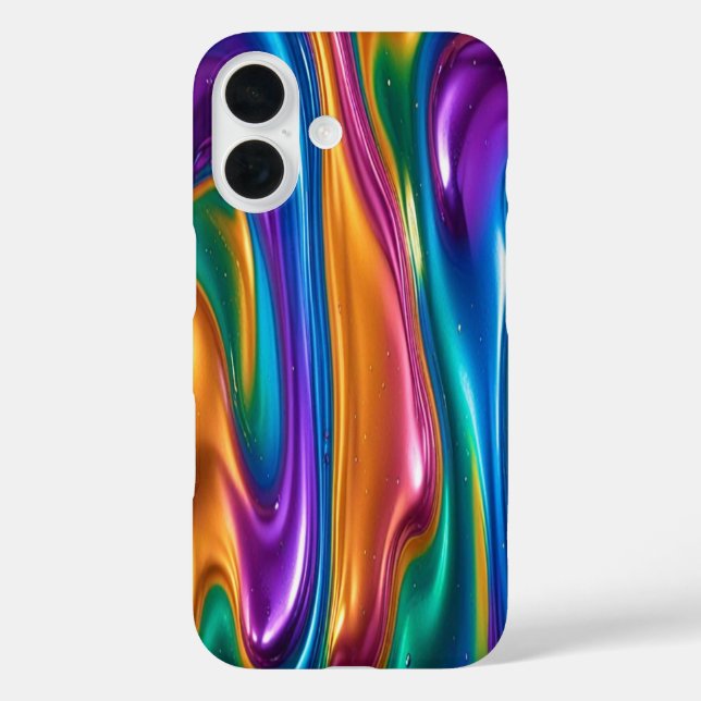Colorful Liquid #4 - iPhone 16 Cases (Back)