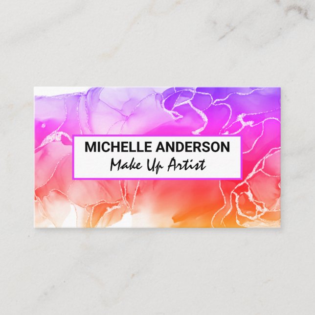 Colorful Liquid Background Business Card (Front)