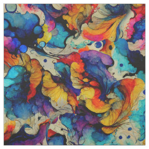 Colorful Liquid Ink Abstraction Pattern Fabric