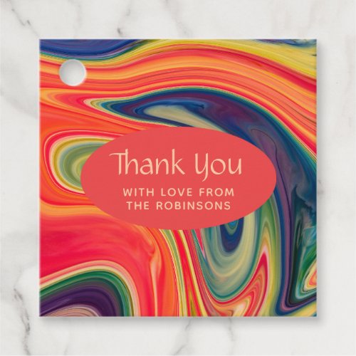 Colorful Liquid Ink Marble Favor Tags