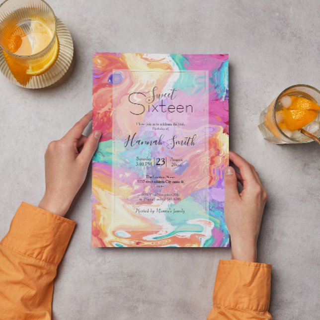 Colorful Liquid Marble Dream Invitation (Creator Uploaded)