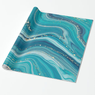 Colorful Liquid Marble Pattern Wrapping Paper