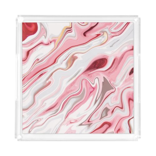 Colorful Liquid Marble Texture Design Acrylic Tray