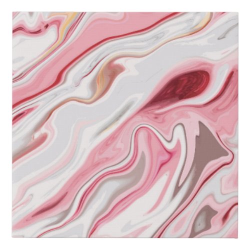 Colorful Liquid Marble Texture Design Faux Canvas Print