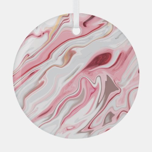 Colorful Liquid Marble Texture Design Glass Ornament
