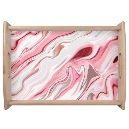 Colorful Liquid Marble Texture Design Serving Tray