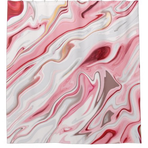 Colorful Liquid Marble Texture Design Shower Curtain