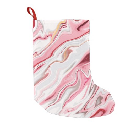 Colorful Liquid Marble Texture Design Small Christmas Stocking