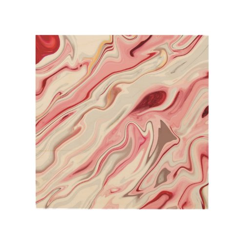 Colorful Liquid Marble Texture Design Wood Wall Art