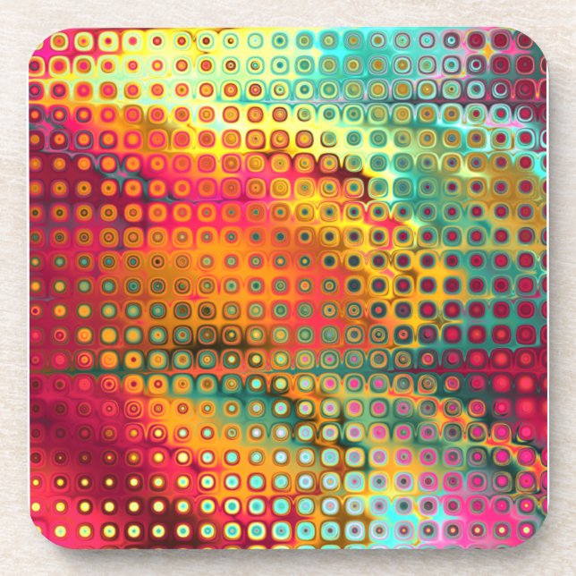 Colorful Liquid Mirco Dots Coaster (Front)
