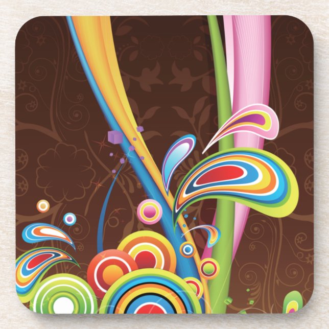 Colorful Liquid Reality Beverage Coaster (Front)