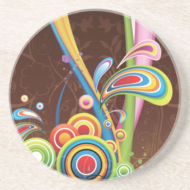 Colorful Liquid Reality Drink Coaster (Front)