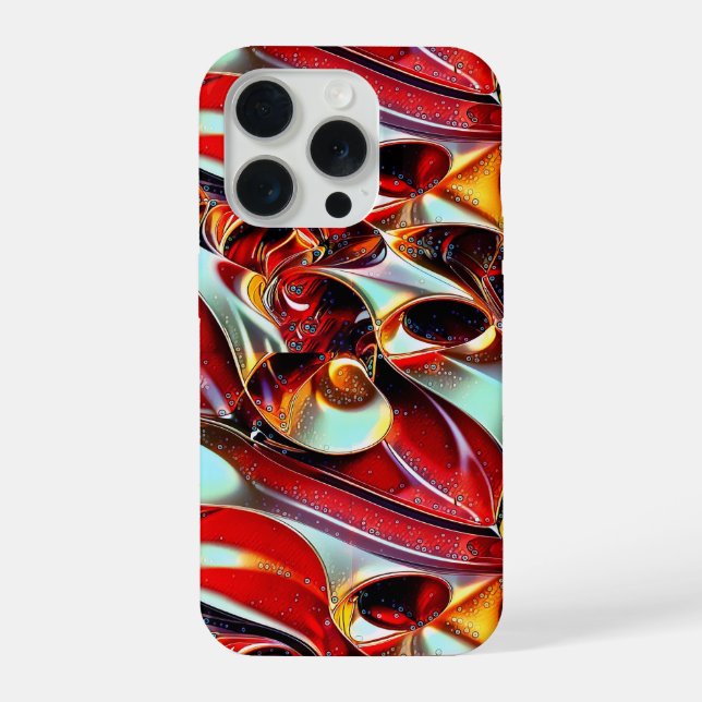 Colorful liquid waves geometric abstract pattern 2 iphone case (Back)