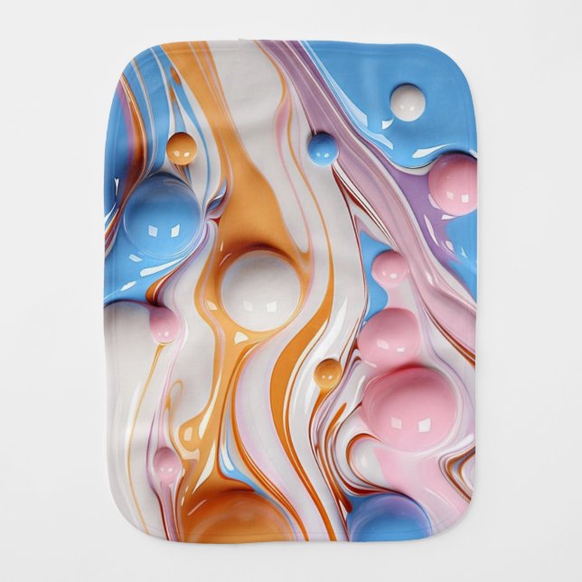 Colorful Liquid with Bubbles Baby Burp Cloth (Front)