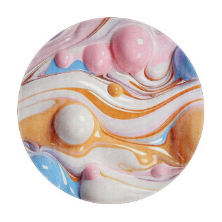 Colorful Liquid with Bubbles Cutting Board