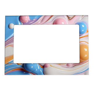 Colorful Liquid with Bubbles Magnetic Frame