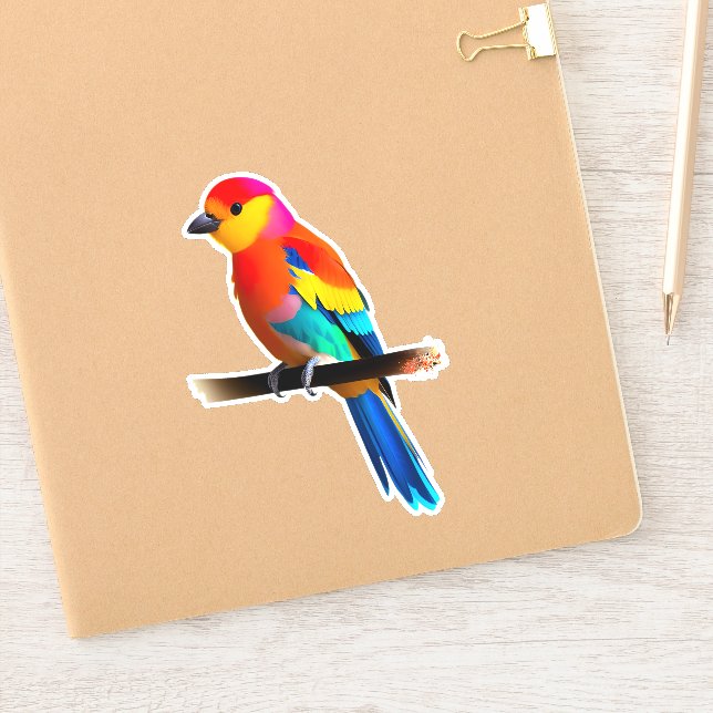 Colorful little bird sticker (Notebook)