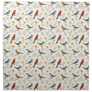 Colorful Little Birds Cloth Napkin
