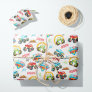 Colorful Little Boy Monster Trucks Pattern Wrapping Paper