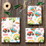 Colorful Little Boy Monster Trucks Pattern Wrapping Paper Sheets