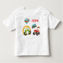 Colorful Little Boy Monster Trucks with First Name Toddler T-shirt