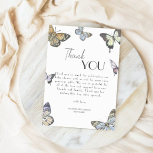 Colorful Little Butterfly Baby Shower Thank You Card