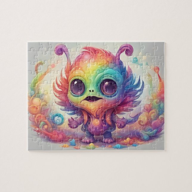 Colorful Little Cute Monster Jigsaw Puzzle (Horizontal)