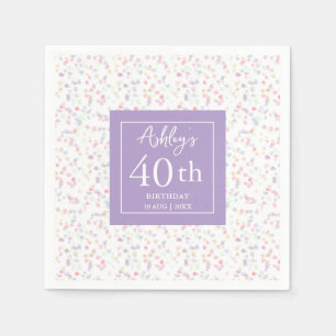 Colorful Little Flakes 40th birthday Napkins