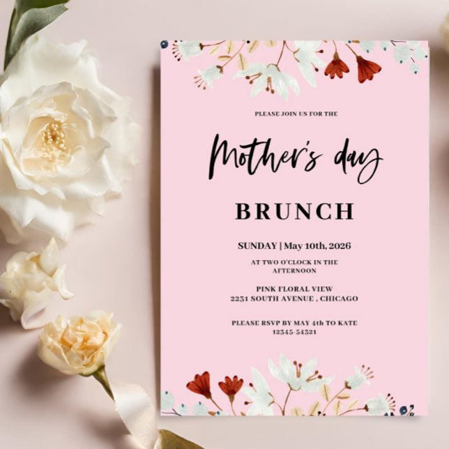 Colorful Little Flowers Mother's day Lunch  Invitation (Creator Uploaded)