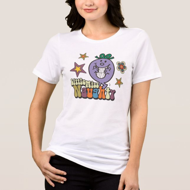 Colorful Little Miss Naughty Tri-Blend Shirt (Front)