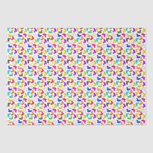Colorful Little Rubber Ducks Wrapping Paper (Front)