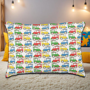 Colorful Little Trains Pattern Accent Pillow