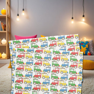 Colorful Little Trains Pattern Pillow Case