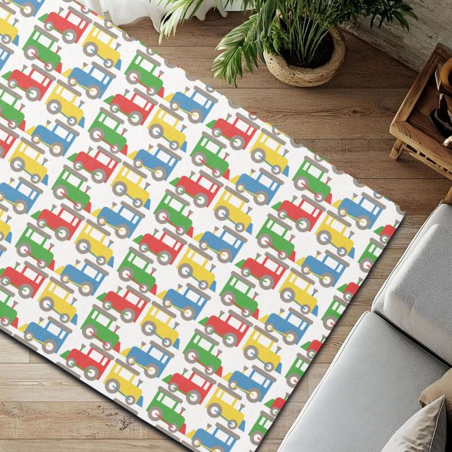 Colorful Little Trains Pattern Rug (Creator Uploaded)