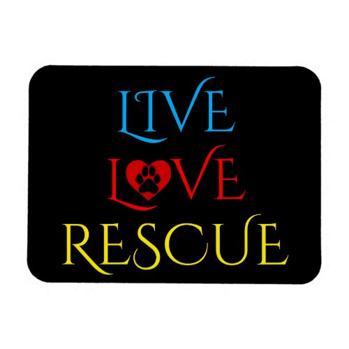 Colorful Live Love Rescue Pet Adoption Magnet