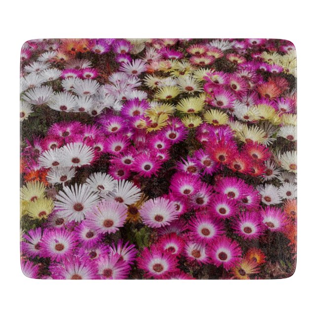 Colorful Livingstone Daisies Flowers Cutting Board (Front)