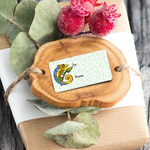 Colorful Lizard Branch Gift Tags