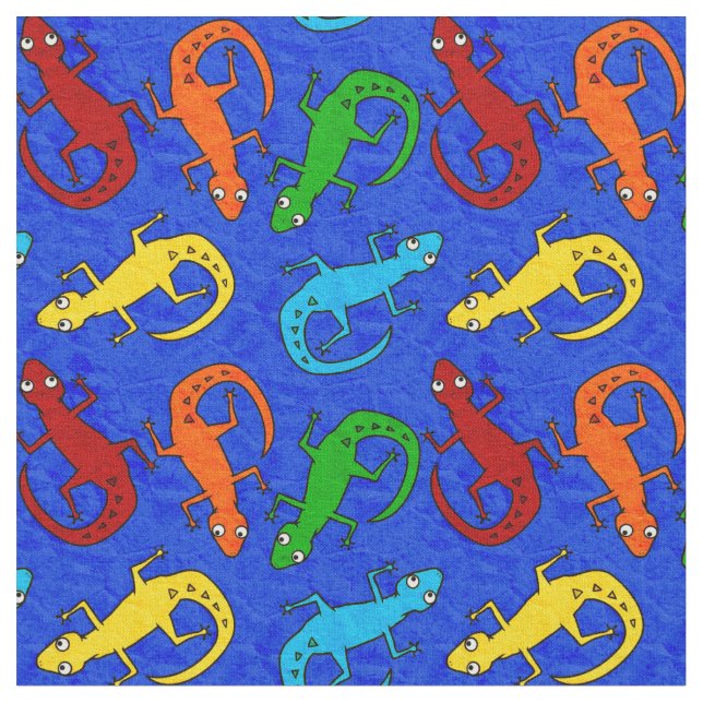 Colorful Lizard Kid's Fabric (Close Up)