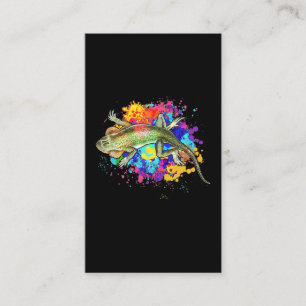 Colorful Lizard Splash Art Reptile Business Card