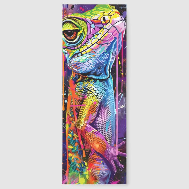 Colorful Lizard with pop art background Bookmarks (Front)