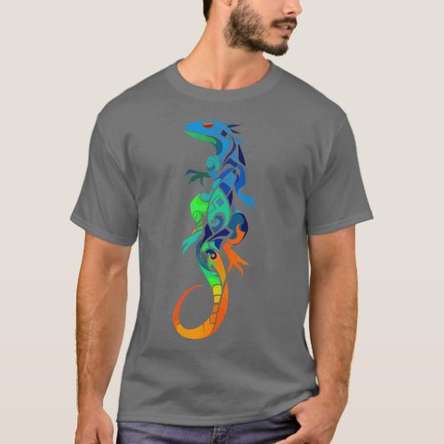 Colorful lizard with tribal motif T_Shirt