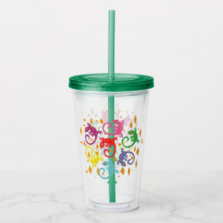 Colorful Lizards Acrylic Tumbler