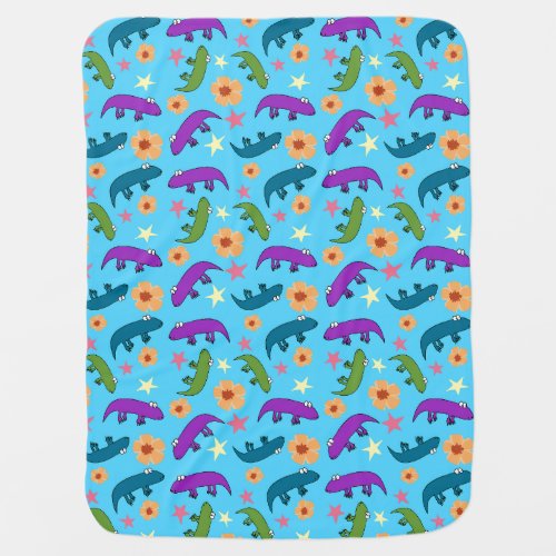 Colorful Lizards Baby Blanket