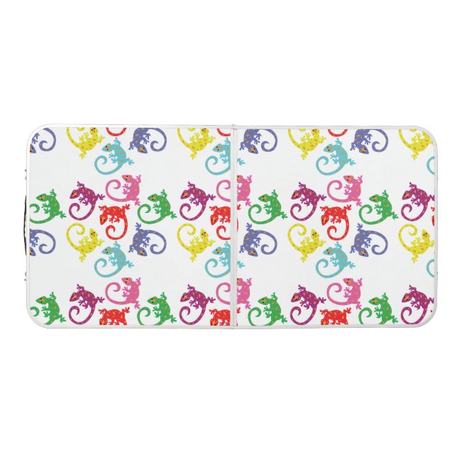 Colorful Lizards Beer Pong Table (Top)