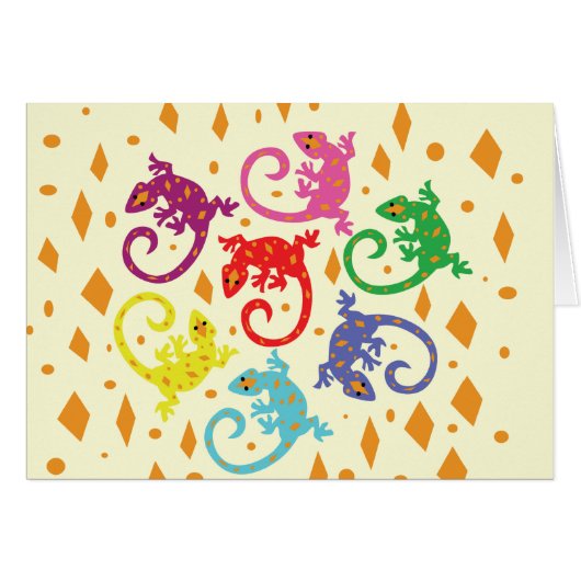 Colorful Lizards Cards (Front Horizontal)