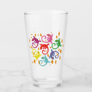 Colorful Lizards Glass