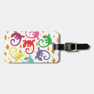 Colorful Lizards Luggage Tag