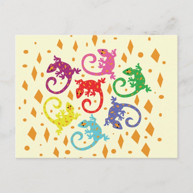 Colorful Lizards Postcard (Front)