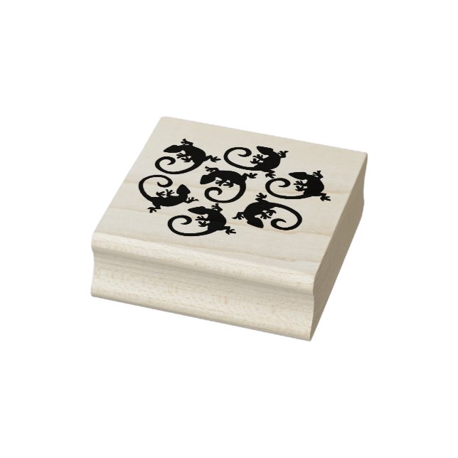 Colorful Lizards Rubber Stamp (Stamp)