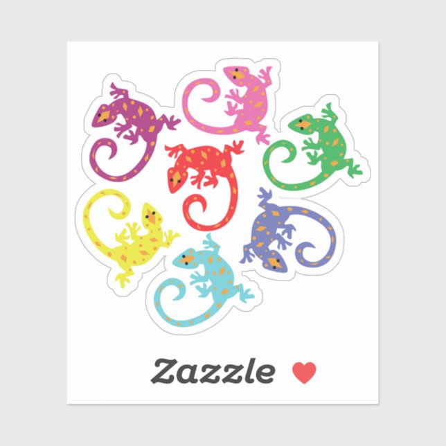 Colorful Lizards Sticker (Sheet)